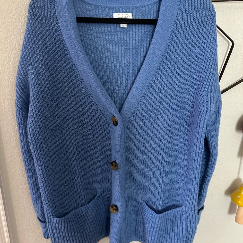 Mud Pie Blue Women's Cardigan Sweater